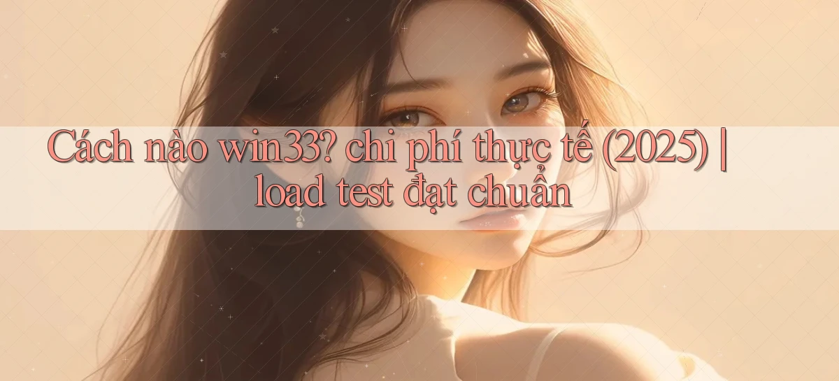Cách nào win33 chi phí thực tế (2025) load test đạt chuẩn