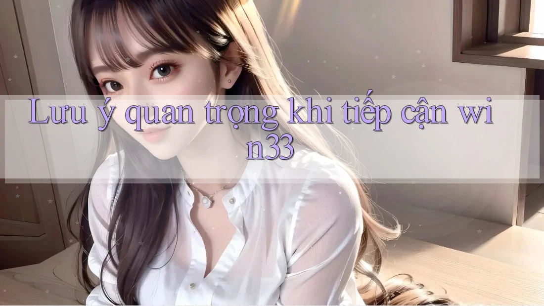 Lưu ý quan trọng khi tiếp cận win33